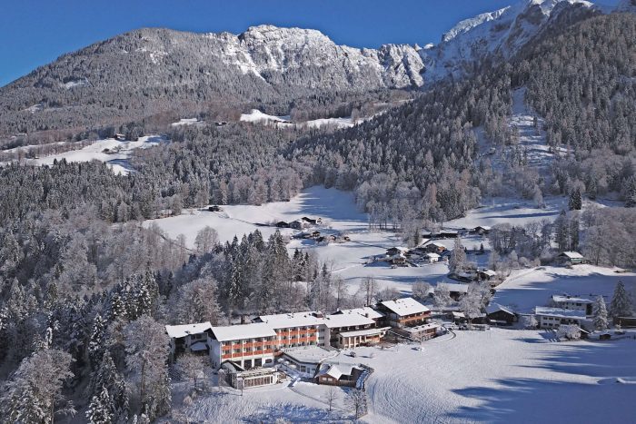 Hotel Alpenhof, Berchtesgaden im Winter aus der Luft