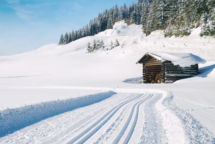 Hotel Alpenhof, Winterzeit, Langlaufen, Loipe mit Huette